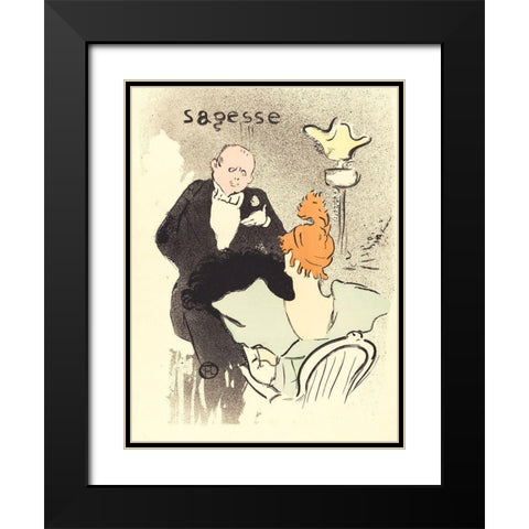 Wisdom Sagesse Black Modern Wood Framed Art Print with Double Matting by Toulouse-Lautrec, Henri de
