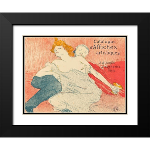 Debauchery Black Modern Wood Framed Art Print with Double Matting by Toulouse-Lautrec, Henri de