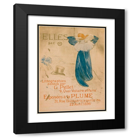 Elles, Frontispiece Black Modern Wood Framed Art Print with Double Matting by Toulouse-Lautrec, Henri de