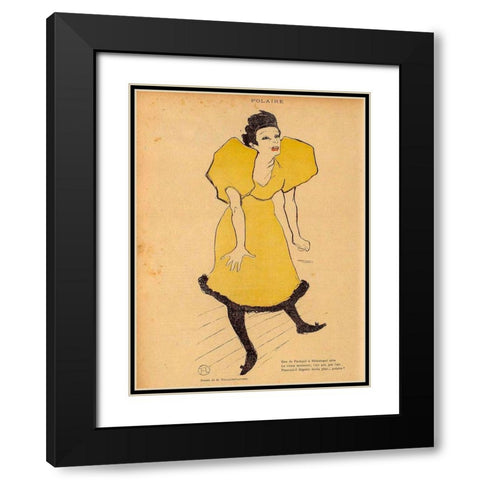 Polaire Black Modern Wood Framed Art Print with Double Matting by Toulouse-Lautrec, Henri de