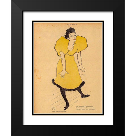 Polaire Black Modern Wood Framed Art Print with Double Matting by Toulouse-Lautrec, Henri de