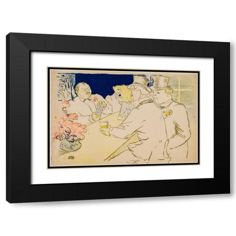 The Irish and American Bar, Rue Royale Black Modern Wood Framed Art Print with Double Matting by Toulouse-Lautrec, Henri de