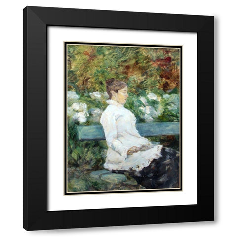 Madam Countess Adele de Toulouse-Lautrec in the Garden of Malrome Black Modern Wood Framed Art Print with Double Matting by Toulouse-Lautrec, Henri de