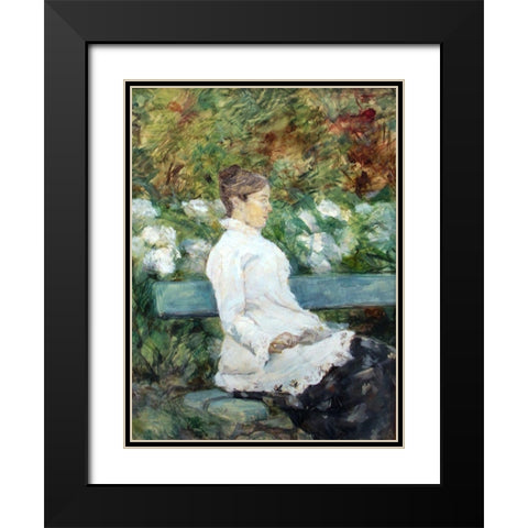 Madam Countess Adele de Toulouse-Lautrec in the Garden of Malrome Black Modern Wood Framed Art Print with Double Matting by Toulouse-Lautrec, Henri de