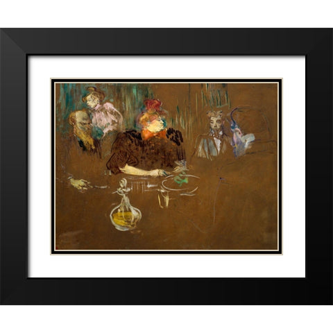 At the Table of Monsieur and Madame Natanson Black Modern Wood Framed Art Print with Double Matting by Toulouse-Lautrec, Henri de