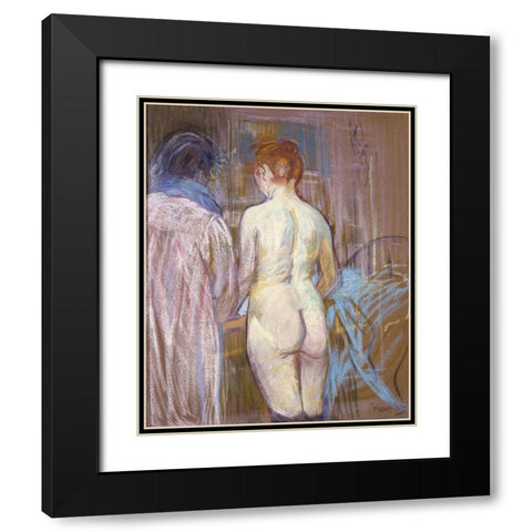 Prostitutes Black Modern Wood Framed Art Print with Double Matting by Toulouse-Lautrec, Henri de