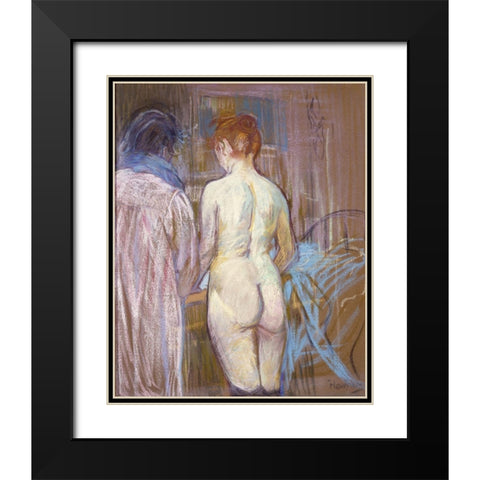 Prostitutes Black Modern Wood Framed Art Print with Double Matting by Toulouse-Lautrec, Henri de