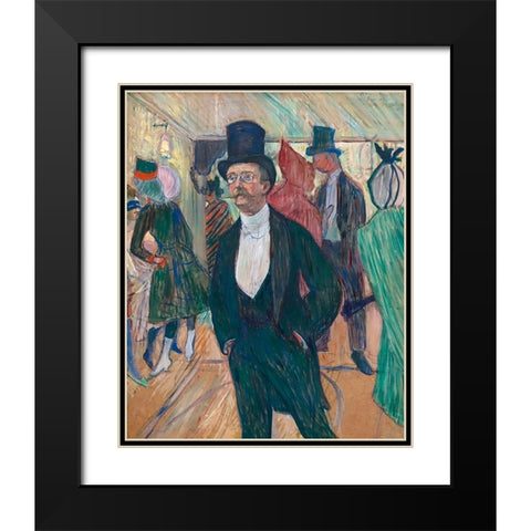 Monsieur Fourcade Black Modern Wood Framed Art Print with Double Matting by Toulouse-Lautrec, Henri de