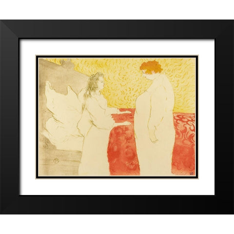 Woman in Bed, ProfileÂ  Black Modern Wood Framed Art Print with Double Matting by Toulouse-Lautrec, Henri de