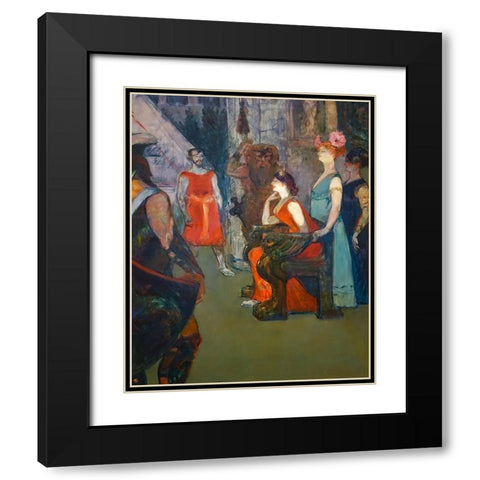 Messalina Black Modern Wood Framed Art Print with Double Matting by Toulouse-Lautrec, Henri de