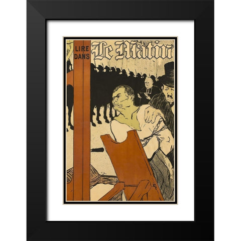 At the Foot of the Scaffold Black Modern Wood Framed Art Print with Double Matting by Toulouse-Lautrec, Henri de