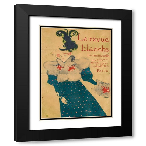 La revue blanche Black Modern Wood Framed Art Print with Double Matting by Toulouse-Lautrec, Henri de