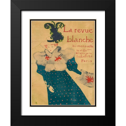 La revue blanche Black Modern Wood Framed Art Print with Double Matting by Toulouse-Lautrec, Henri de