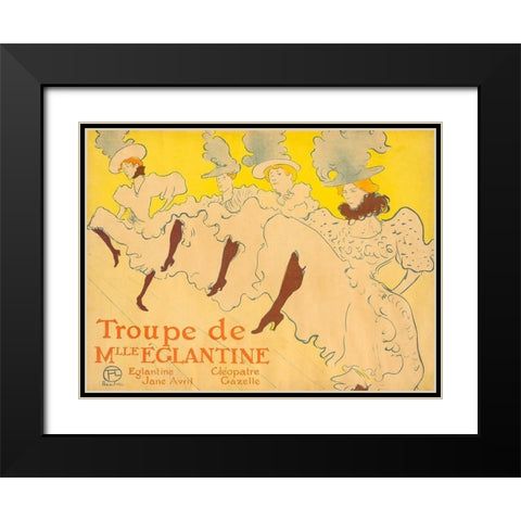 Mademoiselle Eglantineâ€™s Troupe Black Modern Wood Framed Art Print with Double Matting by Toulouse-Lautrec, Henri de