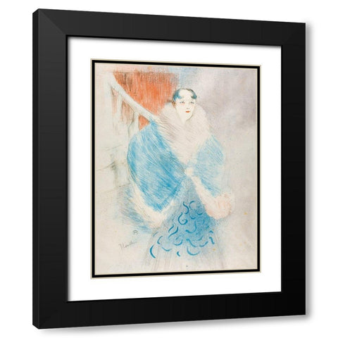 Elsa, called The Viennese Black Modern Wood Framed Art Print with Double Matting by Toulouse-Lautrec, Henri de
