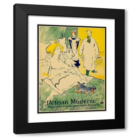 Lâ€™Artisan Moderne Black Modern Wood Framed Art Print with Double Matting by Toulouse-Lautrec, Henri de