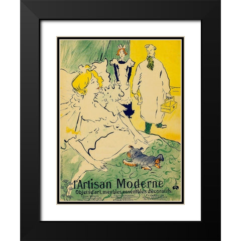 Lâ€™Artisan Moderne Black Modern Wood Framed Art Print with Double Matting by Toulouse-Lautrec, Henri de