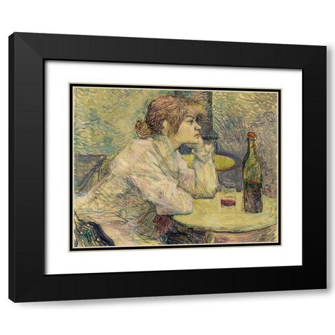The Hangover, Suzanne Valadon Black Modern Wood Framed Art Print with Double Matting by Toulouse-Lautrec, Henri de
