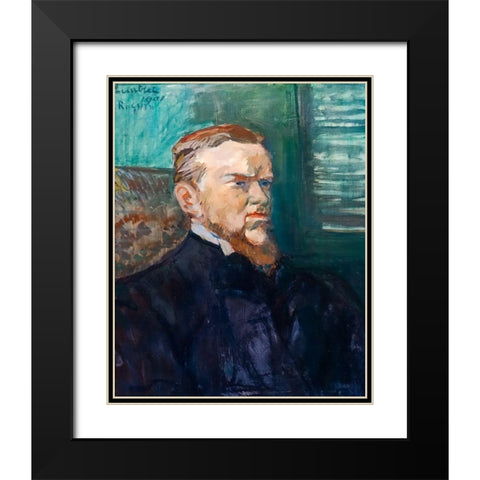 Portrait of Octave Raquin Black Modern Wood Framed Art Print with Double Matting by Toulouse-Lautrec, Henri de