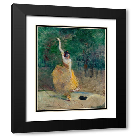 Spanish Dancer Black Modern Wood Framed Art Print with Double Matting by Toulouse-Lautrec, Henri de