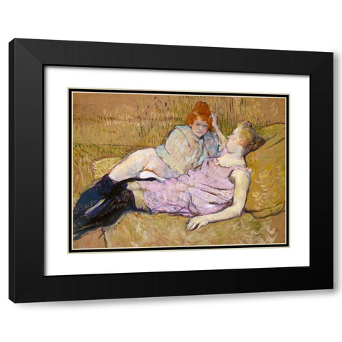 The Sofa Black Modern Wood Framed Art Print with Double Matting by Toulouse-Lautrec, Henri de