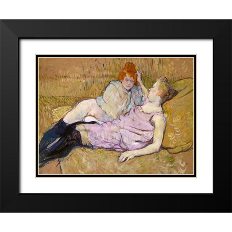 The Sofa Black Modern Wood Framed Art Print with Double Matting by Toulouse-Lautrec, Henri de