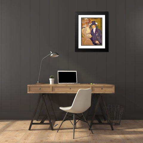 The Englishman at the Moulin Rouge Black Modern Wood Framed Art Print with Double Matting by Toulouse-Lautrec, Henri de