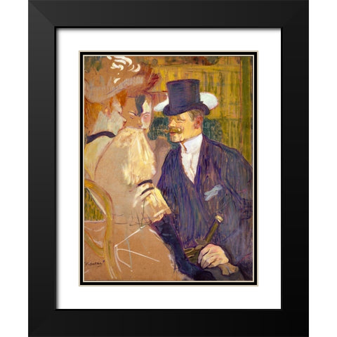 The Englishman at the Moulin Rouge Black Modern Wood Framed Art Print with Double Matting by Toulouse-Lautrec, Henri de