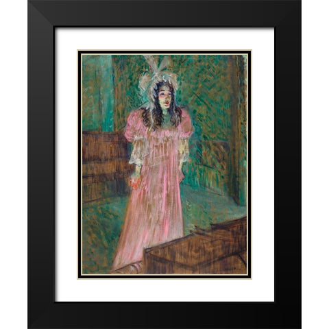 May Belfort Black Modern Wood Framed Art Print with Double Matting by Toulouse-Lautrec, Henri de