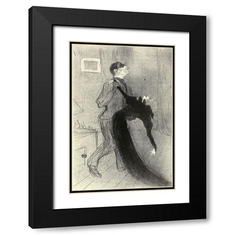 The Fainting Fit Black Modern Wood Framed Art Print with Double Matting by Toulouse-Lautrec, Henri de