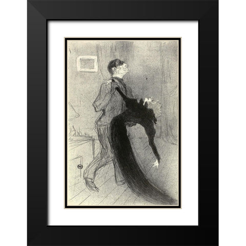 The Fainting Fit Black Modern Wood Framed Art Print with Double Matting by Toulouse-Lautrec, Henri de