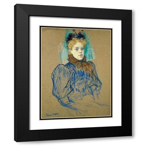 May Milton 1895 Black Modern Wood Framed Art Print with Double Matting by Toulouse-Lautrec, Henri de