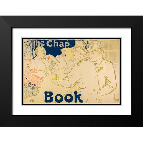 Irish and American Bar, Rue Royale, The Chap Book Black Modern Wood Framed Art Print with Double Matting by Toulouse-Lautrec, Henri de