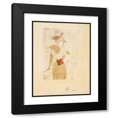 Mademoiselle Marcelle Lender, Standing Black Modern Wood Framed Art Print with Double Matting by Toulouse-Lautrec, Henri de