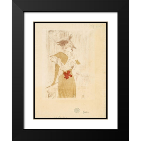 Mademoiselle Marcelle Lender, Standing Black Modern Wood Framed Art Print with Double Matting by Toulouse-Lautrec, Henri de