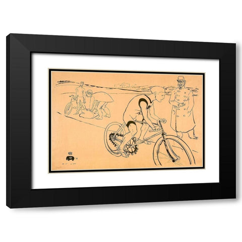 Cycle Michael Black Modern Wood Framed Art Print with Double Matting by Toulouse-Lautrec, Henri de