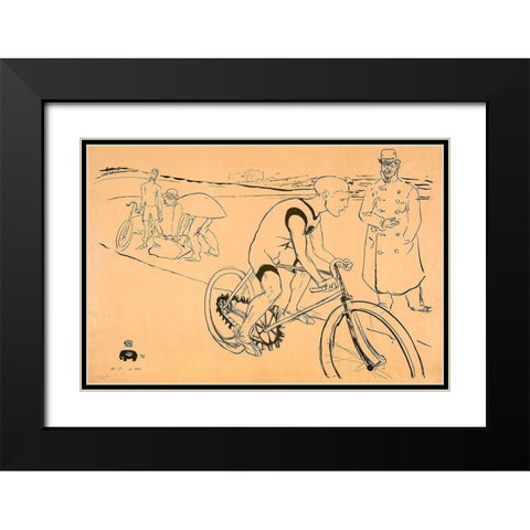 Cycle Michael Black Modern Wood Framed Art Print with Double Matting by Toulouse-Lautrec, Henri de