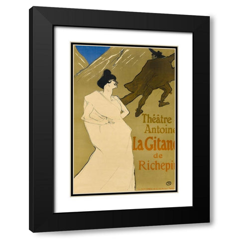 La Gitane Black Modern Wood Framed Art Print with Double Matting by Toulouse-Lautrec, Henri de