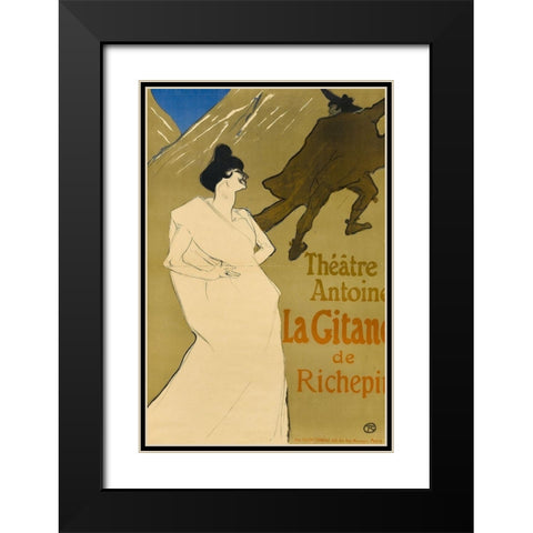 La Gitane Black Modern Wood Framed Art Print with Double Matting by Toulouse-Lautrec, Henri de