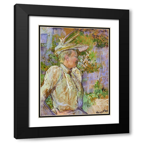 Gabrielle the Dancer Black Modern Wood Framed Art Print with Double Matting by Toulouse-Lautrec, Henri de