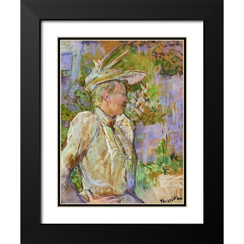 Gabrielle the Dancer Black Modern Wood Framed Art Print with Double Matting by Toulouse-Lautrec, Henri de