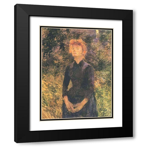 In Batignolles Black Modern Wood Framed Art Print with Double Matting by Toulouse-Lautrec, Henri de
