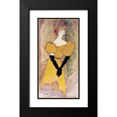 Yvette Guilbert Black Modern Wood Framed Art Print with Double Matting by Toulouse-Lautrec, Henri de