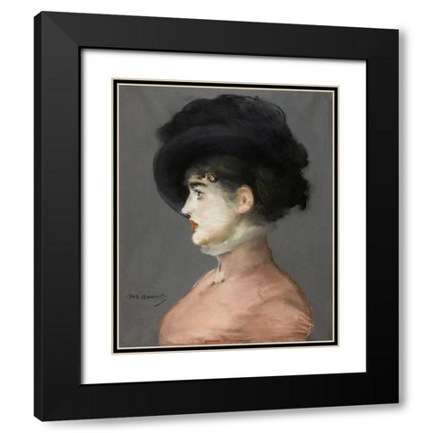 Irma Brunner Black Modern Wood Framed Art Print with Double Matting by Manet, Edouard