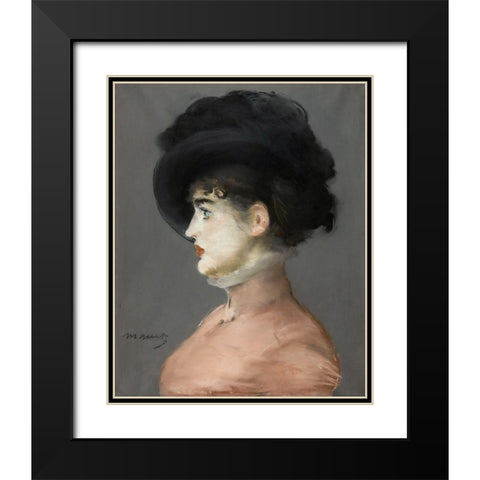 Irma Brunner Black Modern Wood Framed Art Print with Double Matting by Manet, Edouard