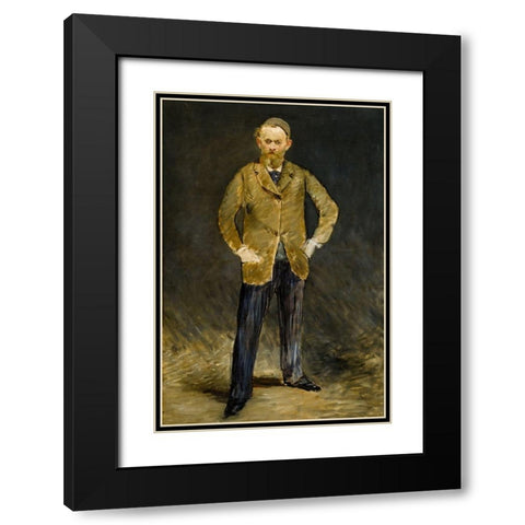 Self-Portrait Black Modern Wood Framed Art Print with Double Matting by Manet, Edouard