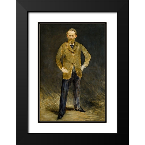 Self-Portrait Black Modern Wood Framed Art Print with Double Matting by Manet, Edouard