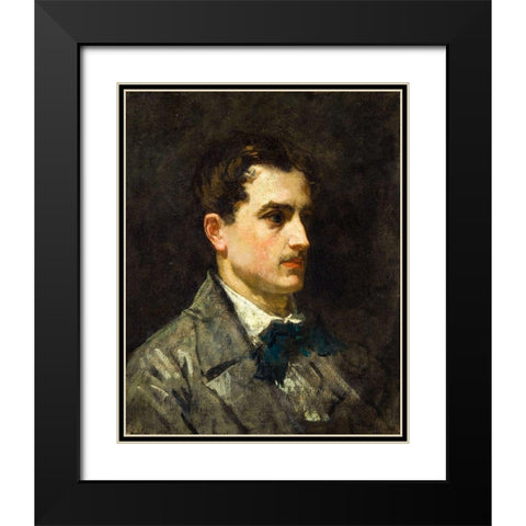 Portrait of Antonio Proust Black Modern Wood Framed Art Print with Double Matting by Manet, Edouard