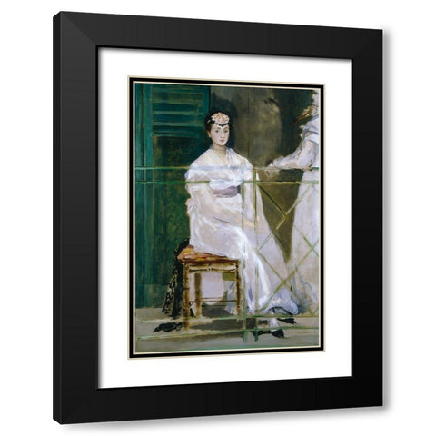 Portrait of Mademoiselle Claus Black Modern Wood Framed Art Print with Double Matting by Manet, Edouard