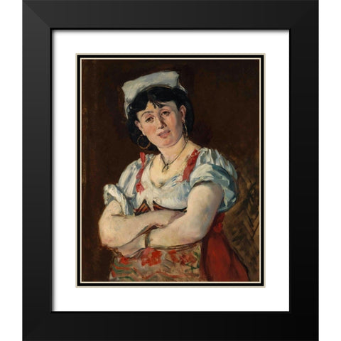 The Italian Black Modern Wood Framed Art Print with Double Matting by Manet, Edouard